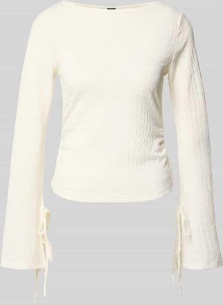 Vero Moda Regular Fit Langarmshirt mit Binde-Detail Modell HAZEL in Weiss, Gr&ouml;&szlig;e XL