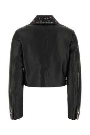 Marni Studded Collar Nappa Leather Jacket - Black