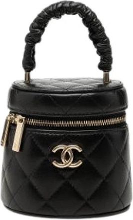 Chanel Pre-owned Vanity Bag - Dames - Vintage Mini Tas - Zwart - ONE Size - Leer - Vintage