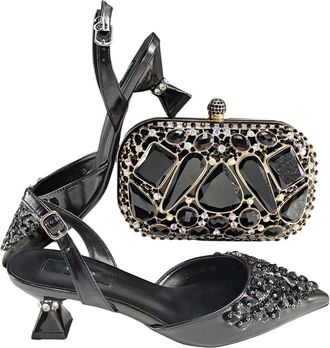 Generic Shoes And Handbags Accessory Set With Rhinestone Metal Embellishments Wedding Shoes Bridal Shoes Designer