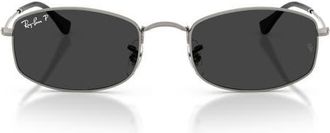 Ray-Ban 52mm Polarized Irregular Sunglasses in Gunmetal /Polar Black at Nordstrom