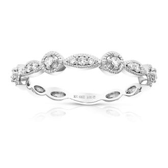 Vir Jewels 1/10 cttw Lab Grown Diamond Wedding Band in Sterling Silver For Women