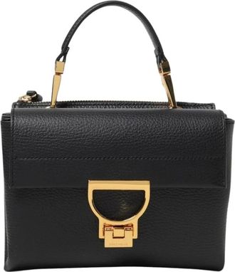 Coccinelle Tassen, Dames, Zwart, ONE Size, Leer, Verfijnde leren tas met handvat en elegante sluiting