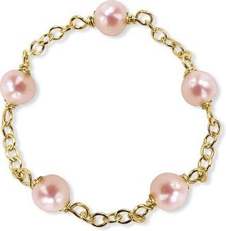 Jewelmak 14K Natural Pink Pearl & Pearl Ring