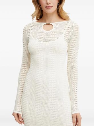 Marciano Emma cut-out long-sleeve midi dress - White