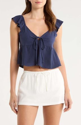 PacSun Keyhole Babydoll Tank in Navy at Nordstrom, Size Xx-Small
