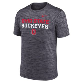 Nike Ohio State Campus Center Stack Velocity Nike Mens Dri-FIT College T-Shirt in Black | NKPQ00AOH-907