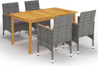 vidaXL Juego De Comedor De Jard&iacute;n De 5 Piezas Gris Vidaxl