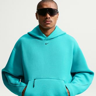 Nike Mens Nike Sportswear Tech Pullover Hoodie in Green | IQ0424-345