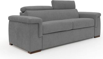 Divani.Store Divani.store - Giunone Sof&aacute; Cama Convertible Con Colch&oacute;n De 18 Cm Y Reposacabezas Reclinables En Tejido Impermeable 240 Cm (mat. 160x197 Cm) Gris Clar