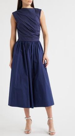 En Saison Mixed Media Midi Dress in Graystone Navy at Nordstrom Rack, Size Medium