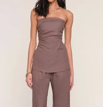 Heartloom Corinne Strapless Top In Driftwood