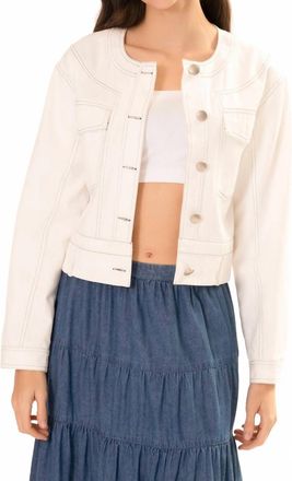 Area Stars Top Stitch Ari Barn Jacket In White