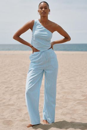 L*Space Corey Linen Blend Mid-Rise Wide-Leg Pants