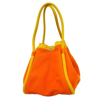 Herm&egrave;s Orange Yellow Canvas Tote Bag (Pre-Owned)