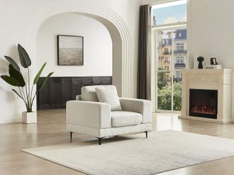 Vente-Unique Poltrona in Tessuto testurizzato Beige - JAMOLO