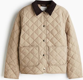 H&M Steppjacke mit Cordkragen - Beige