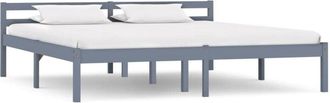 vidaXL Giroletto senza Materasso Grigio 160x200 cm Legno Massello Pino - Vidaxl