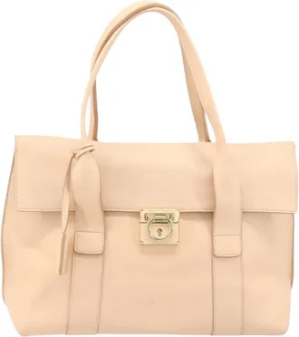 Ferragamo Sookie Satchel Leather Pink Leather Handbag (Pre-Owned)