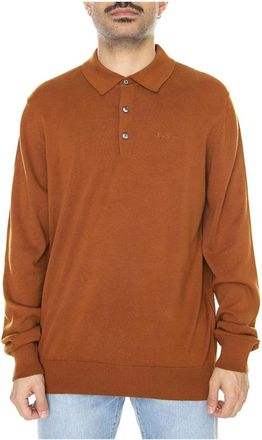 Ben Sherman Signature Lange Mouwen Polo - Heren - Ronde hals truien - Bruin - M - Katoen - Truien & Vesten