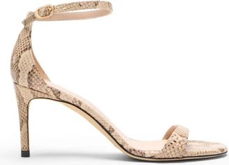 Stuart Weitzman Nudist II Sandal 75 - Dames - Sandalen met hakken - Beige - 40 EU - Leer - Schoenen