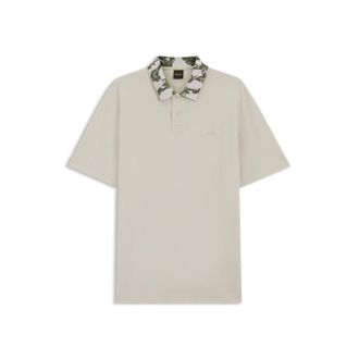 BOSS Relaxed-fit polo with jacquard collar