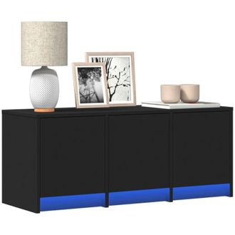 vidaXL Vidaxl - Mobile Porta tv con led Nero 97x34x40 cm in Truciolato