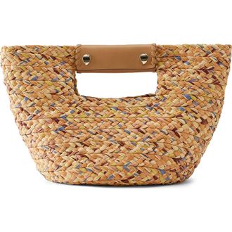 Helen Kaminski Mini Remi Braided Raffia Tote in Salmon Multi at Nordstrom