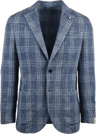 L.B.M. 1911 Light Blue Wool Cotton Polyamide Blazer Jacket