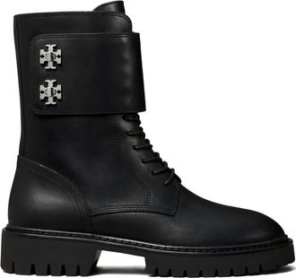 Tory Burch lug double-T boots - women - Nappa Leather/Leather/Rubber - 10.5 - Black