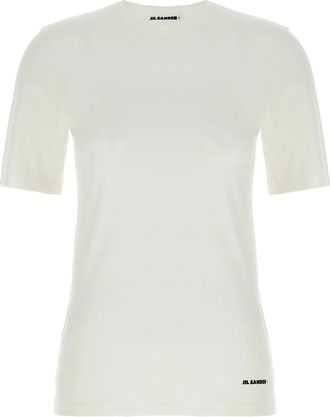 Jil Sander Womens Cotton T-shirt - Ivory - Size X-Small