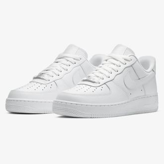 Nike Air Force 1 07 Womens Trainers in White Leather - Size UK 6