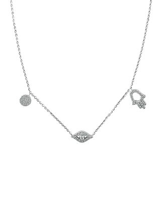 Sabrina Designs 14K 0.22 Ct. Tw. Diamond Evil Eye & Hamsa Necklace