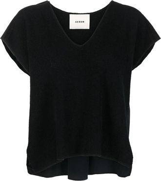 &Aacute;eron Casual Zwarte Viscose Blouse - Dames - T-shirts - Zwart - XS - Tops