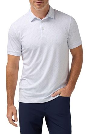 Mizzen+Main Versa Trim Fit Performance Golf Polo in White Dimple Geo at Nordstrom, Size Xx-Large