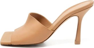 Bottega Veneta 95 mm leren muiltjes met vierkante neus - Beige