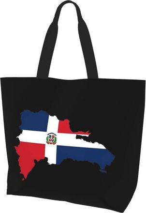 AOOEDM Map Of Dominican Ladies Canvas Tote Reusable Shopping Bag
