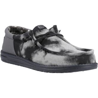 HeyDude Wally Funk Overdye Katoenen Heren Zwart/Granietgrijs Moccassinschoenen
