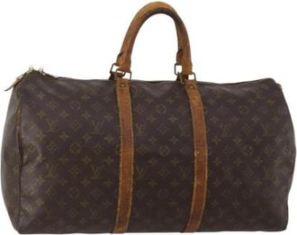Louis Vuitton Pre-owned Boston Bag - Dames - Vintage Weekendtas - Bruin - ONE Size - Leer - Vintage