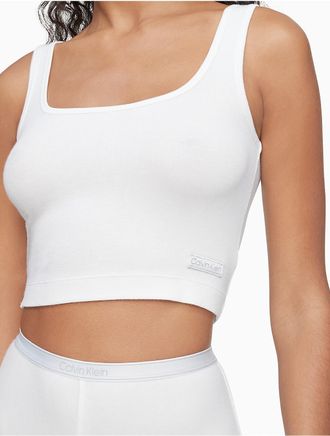 Calvin Klein Calvin Klein Womens Pure Ribbed Sleep Tank Top - White - XS