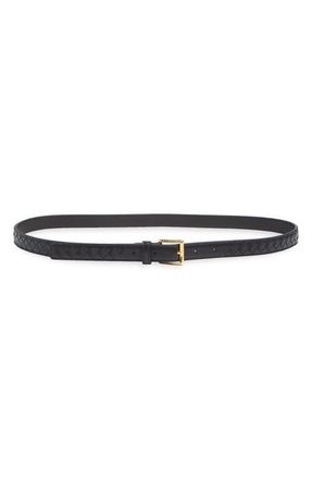 Bottega Veneta Intrecciato Leather Belt in 2094 Espresso-Brass V at Nordstrom, Size 100