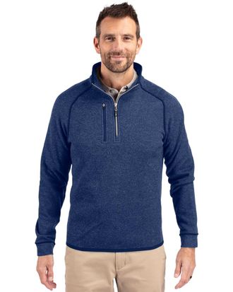 Cutter & Buck Mainsail Sweater-Knit Mens Half Zip Pullover Jacket
