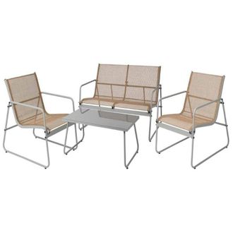 OEM Ambiance Tresillo Metal Txt 4 Piezas Conjunto, Conjunto Tresillo Metal Txt 4 Piezasfabricado En Metal De Alta Calidadincluye Dos Sillones, Un Sof&aacute; Y M
