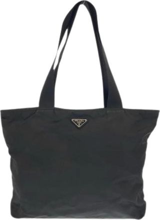 Prada Pre-owned Tote Bags, female, Black, Size: ONE SIZE Pre-owned Nylon Tote Bag