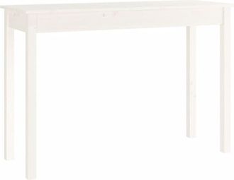 vidaXL Console Table White 110x40x75 cm Solid Wood Pine Vidaxl