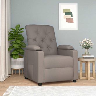 vidaXL Sill&oacute;n Reclinable De Tela Gris Taupe Vidaxl