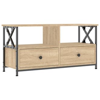 vidaXL Vidaxl - Mueble Tv Hierro Y Madera Contrachapada Roble Sonoma 90x33x45cm