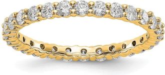 Diamond2Deal 14k Yellow Gold Lab Grown Diamond Eternity Wedding Band Ring 1Ct Clarity- VS Color- G-H