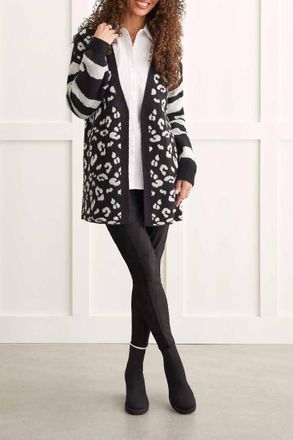 Tribal All Over Cardigan In Black Print