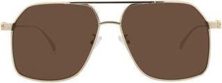 Alexander McQueen 59mm Aviator Sunglasses in Gold Gold Brown at Nordstrom Rack
